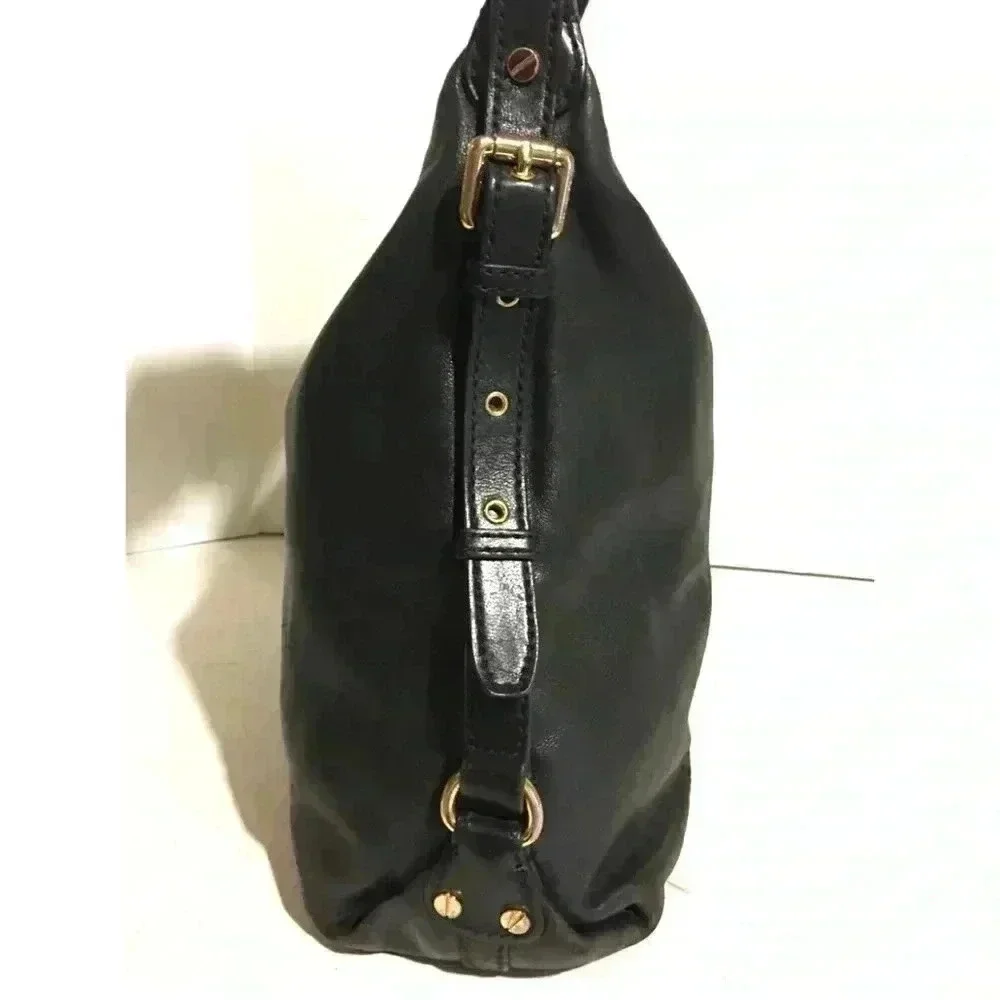Michael kors black leather hobo handbag